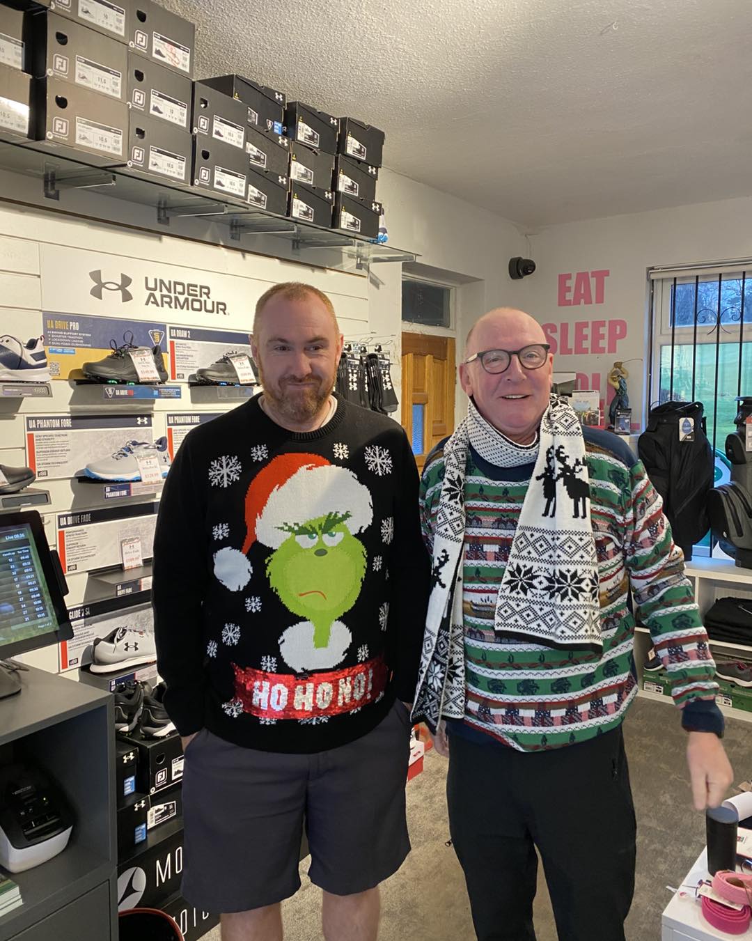 The Grinch above (Not on the Jumper)